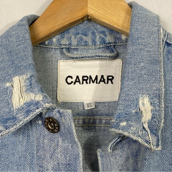 CARMAR Distressed Cropped Denim Jacket - Picture 8 of 9
